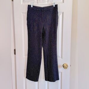 Y2K Style Wide Leg DKNY Linen Blend Pinstripe Pants Preppy Office Suit Size 8